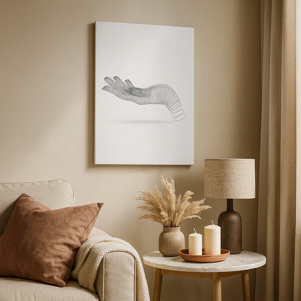 Canvastavla - Bild på duk - En spänstig hand - 50x70 cm