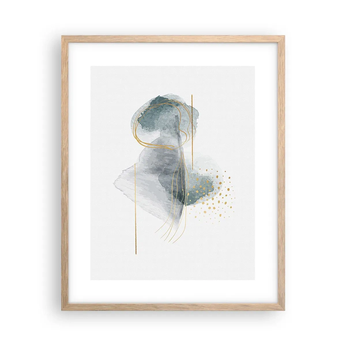 Affisch i ram av ljusek - Om gråhetens och guldets förhållanden - 40x50 cm