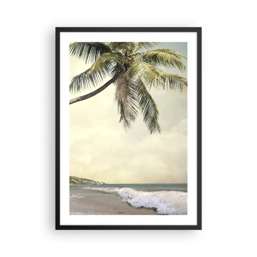 Affisch i svart ram - En palm mot havet - 50x70cm - Tropisk dröm - Modern väggdekoration för vardagsrum och sovrum ARTTOR