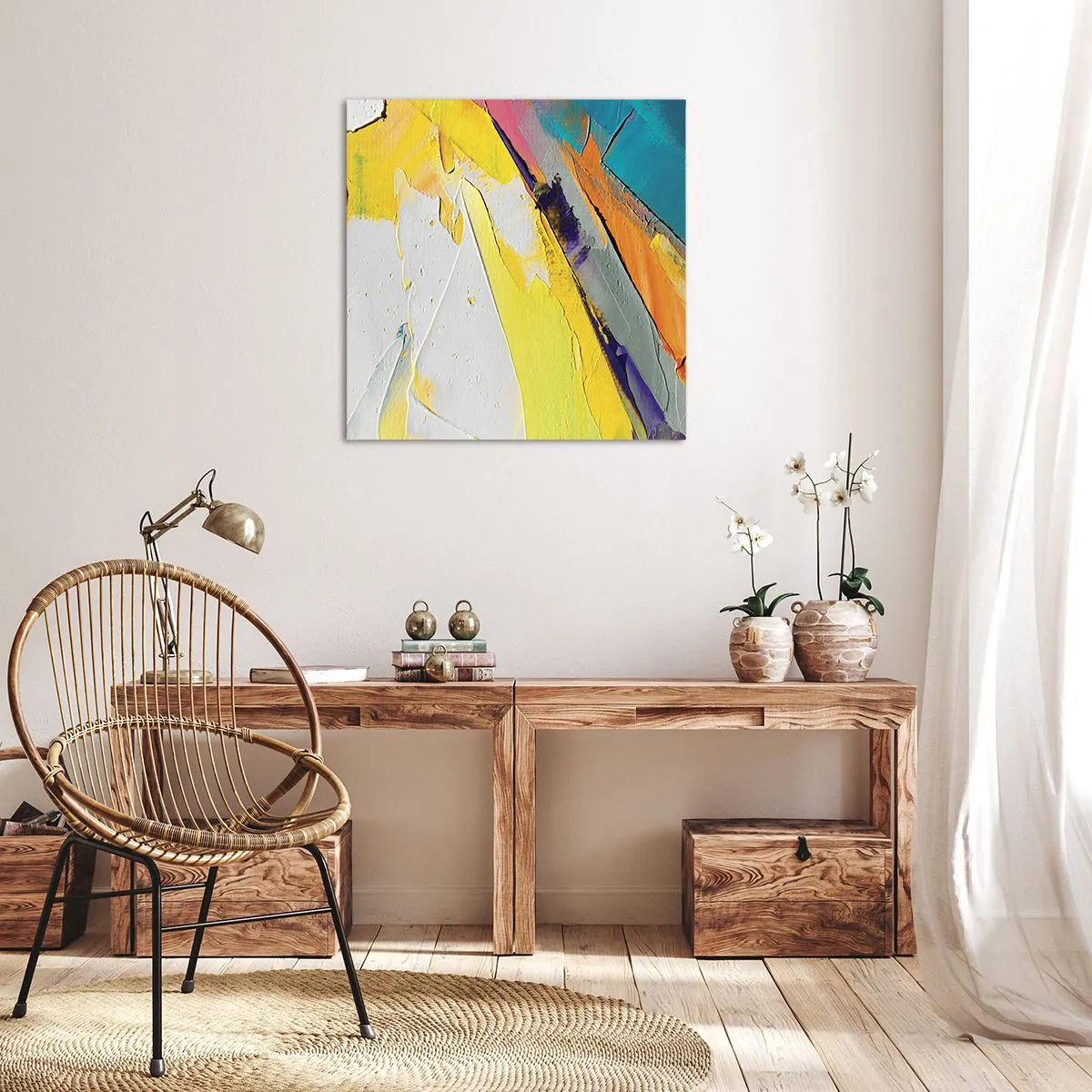 Canvastavla - Bild på duk - Världens anatomi - 70x70 cm