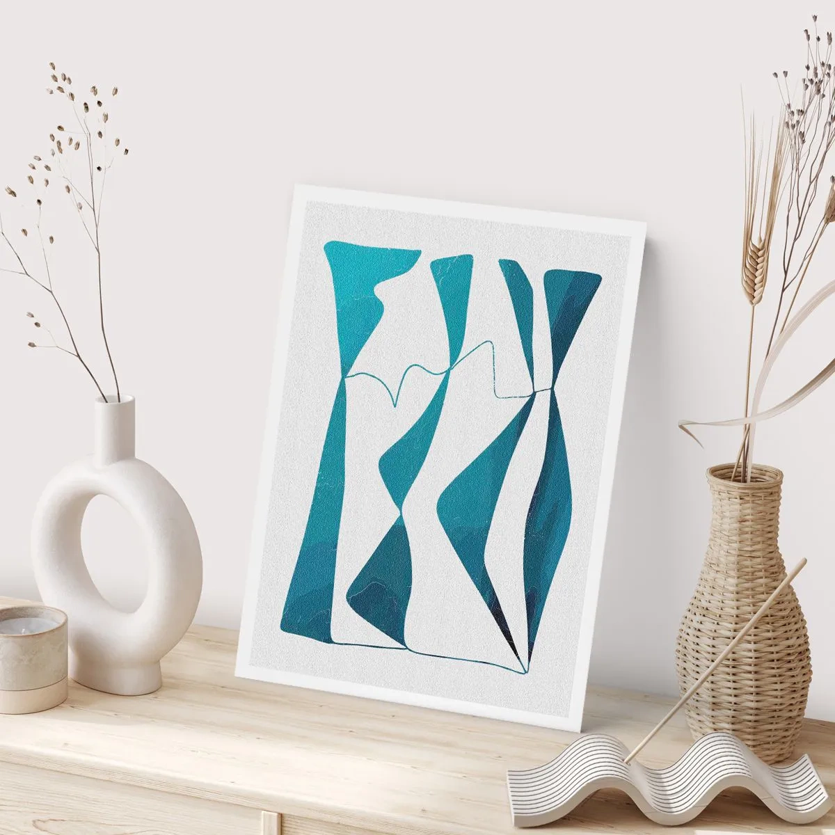 Affisch - Abstraktion: en turkos förening - 70x100 cm