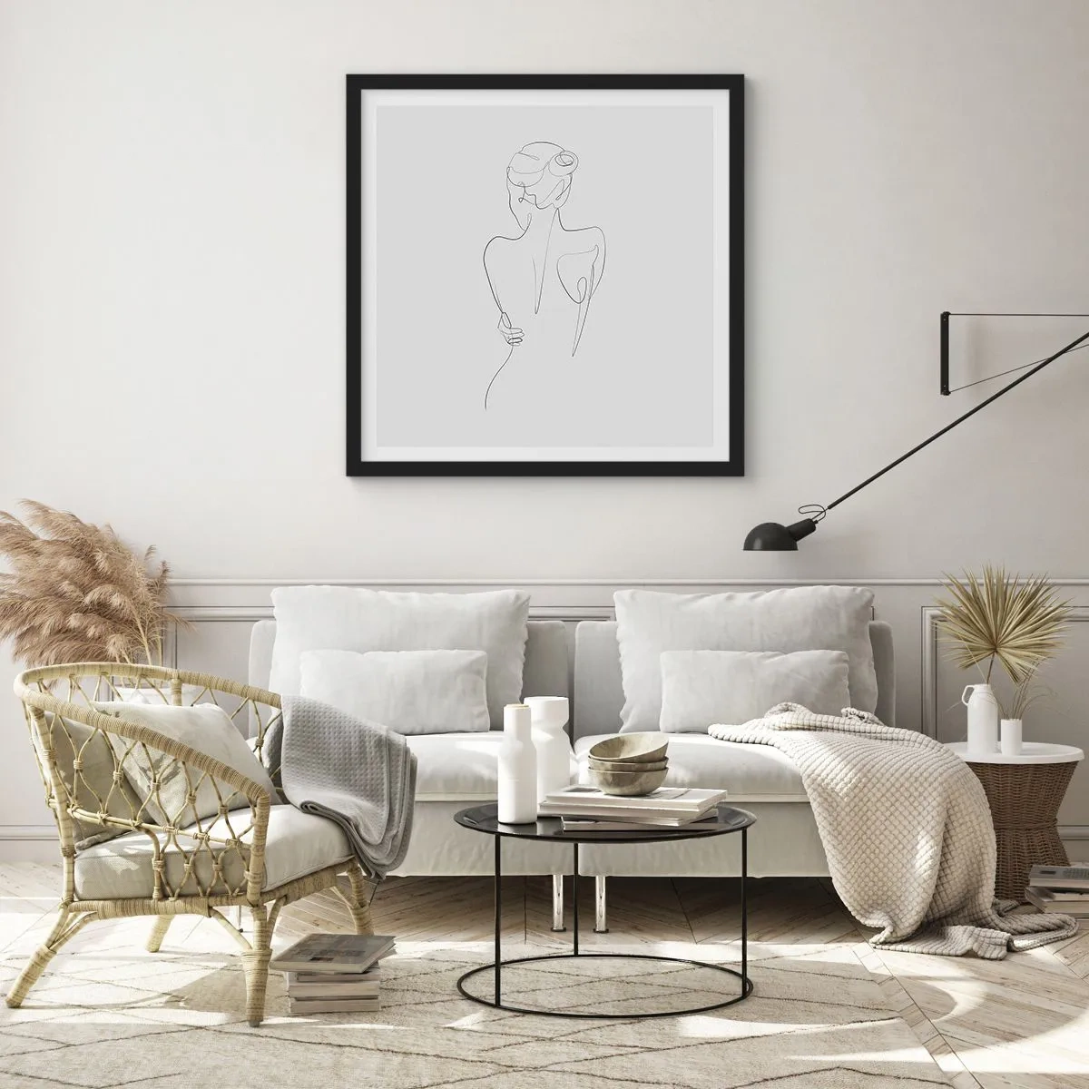 Affisch i svart ram - Kroppens musik - 50x50 cm