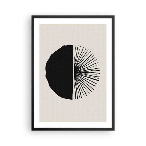 Affisch i svart ram - Minimalistisk svartvit abstraktion - 50x70cm - En rad olika möjligheter - Modern väggdekoration för vardagsrum och sovrum ARTTOR
