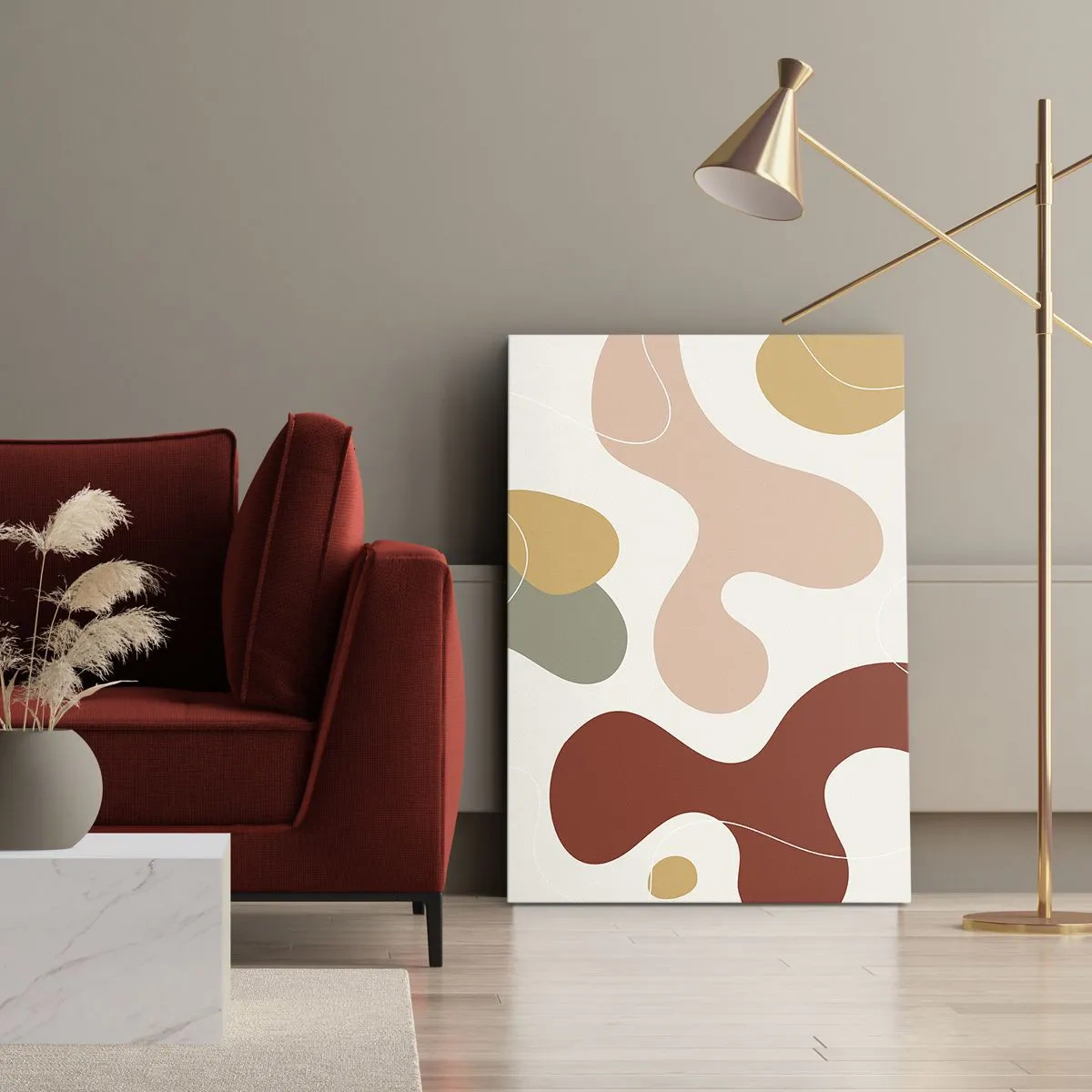 Canvastavla - Bild på duk - Ornamental zig-zack? - 65x120 cm