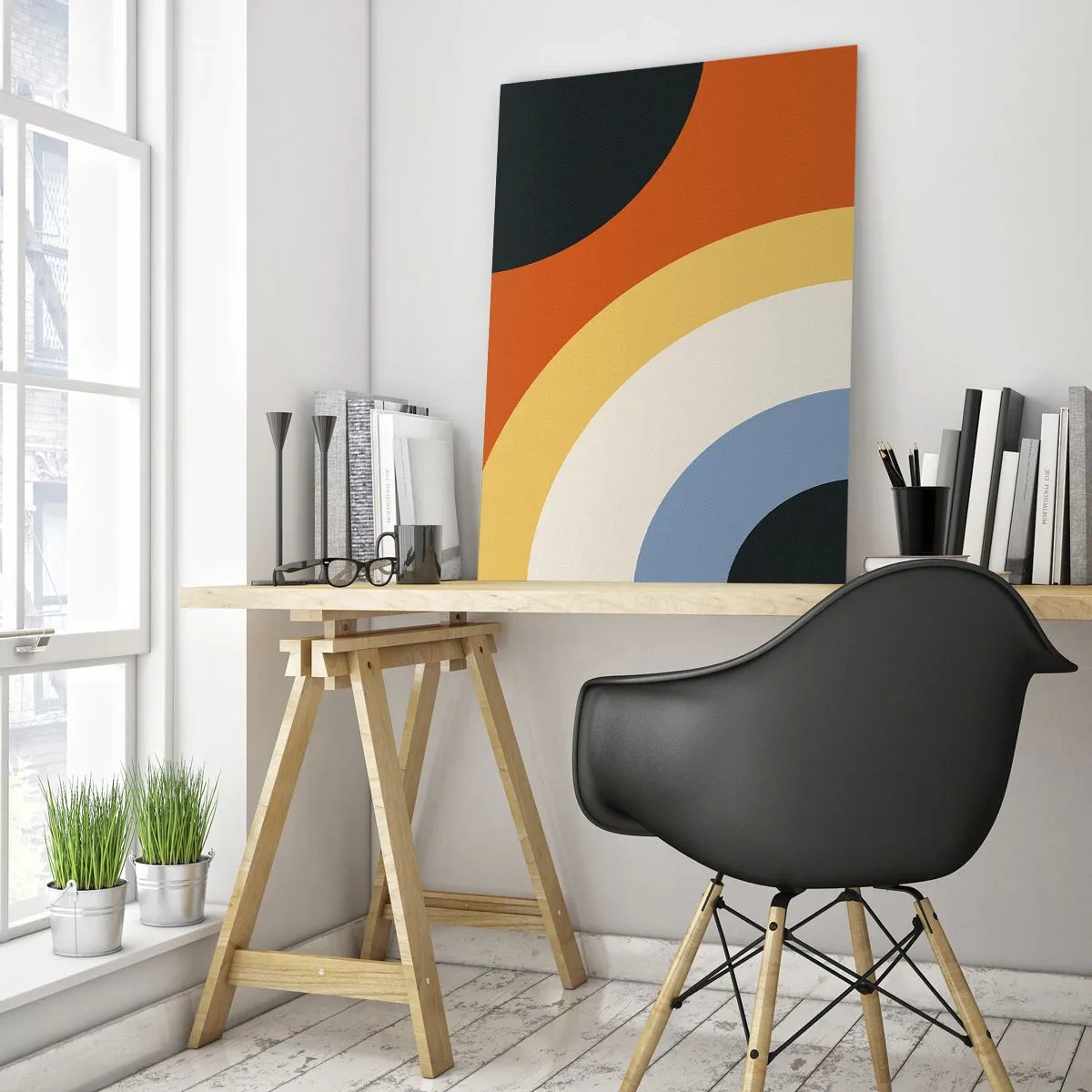 Glastavla - Bild på glas - Mot varandra - 50x70 cm
