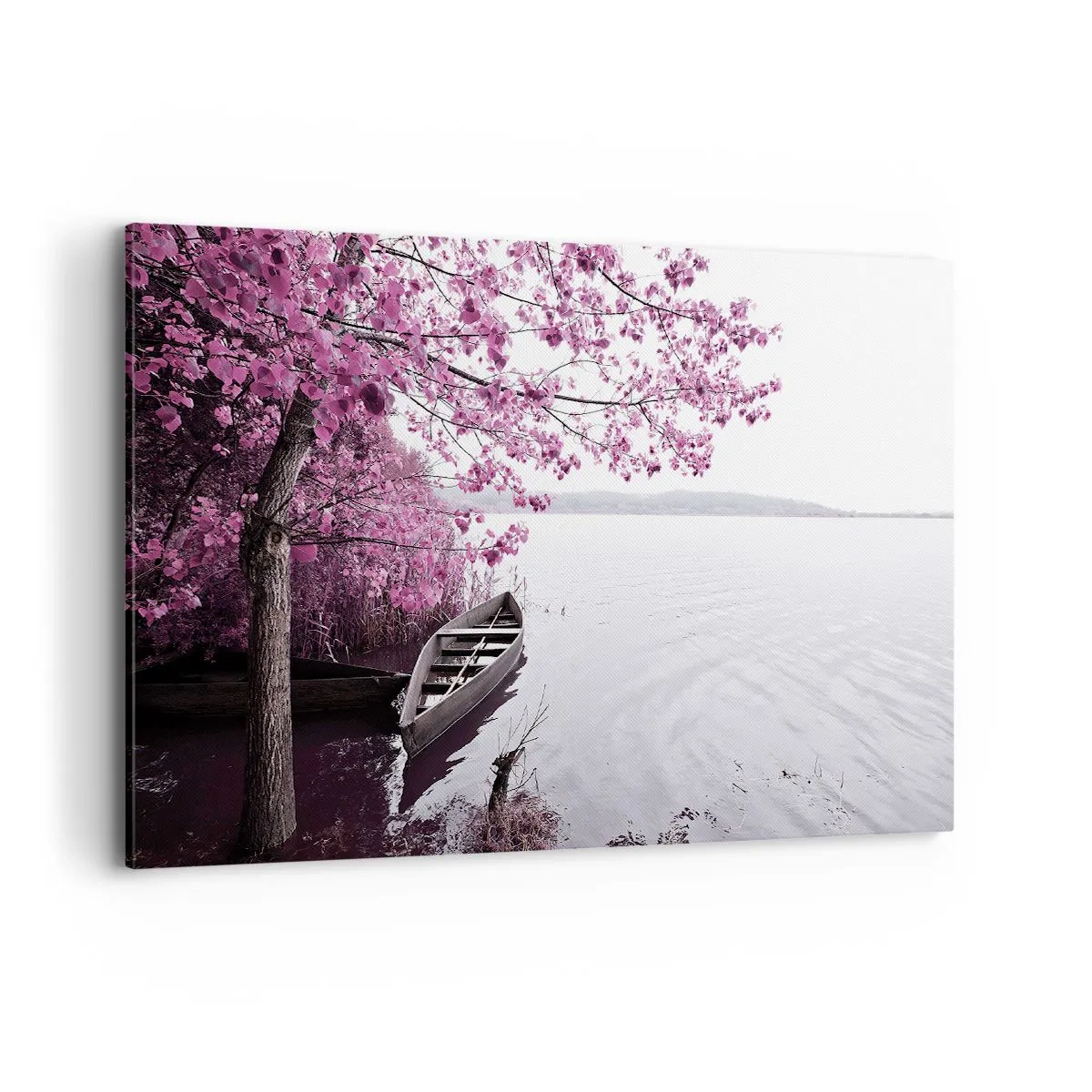 Canvastavla - Bild på duk - I rosa tystnad - 100x70 cm