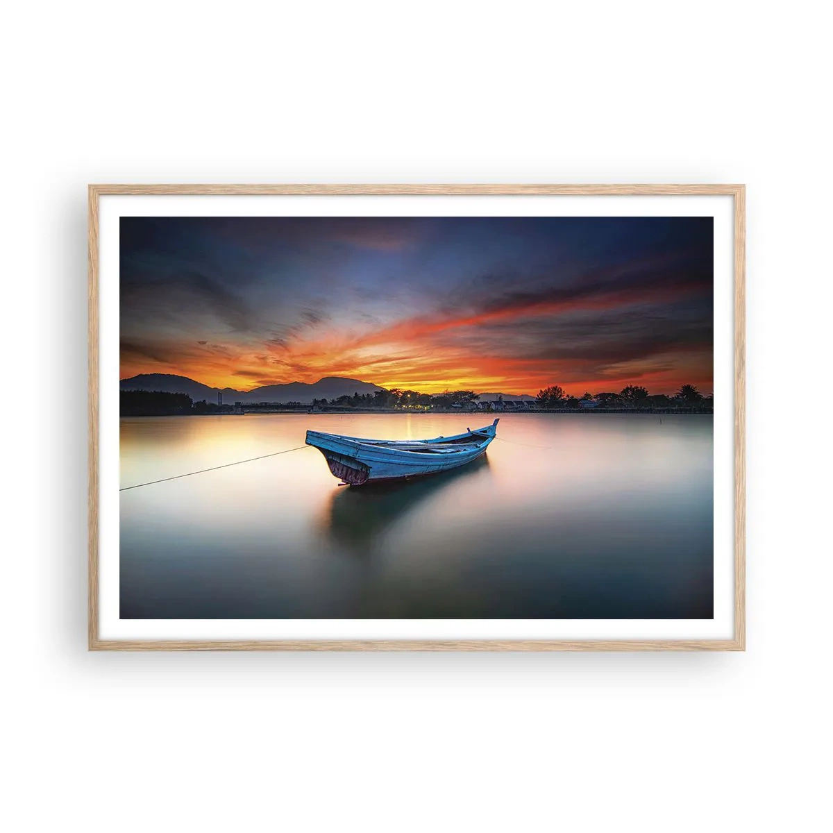 Affisch i ram av ljusek - Det kommer en god natt - 100x70 cm