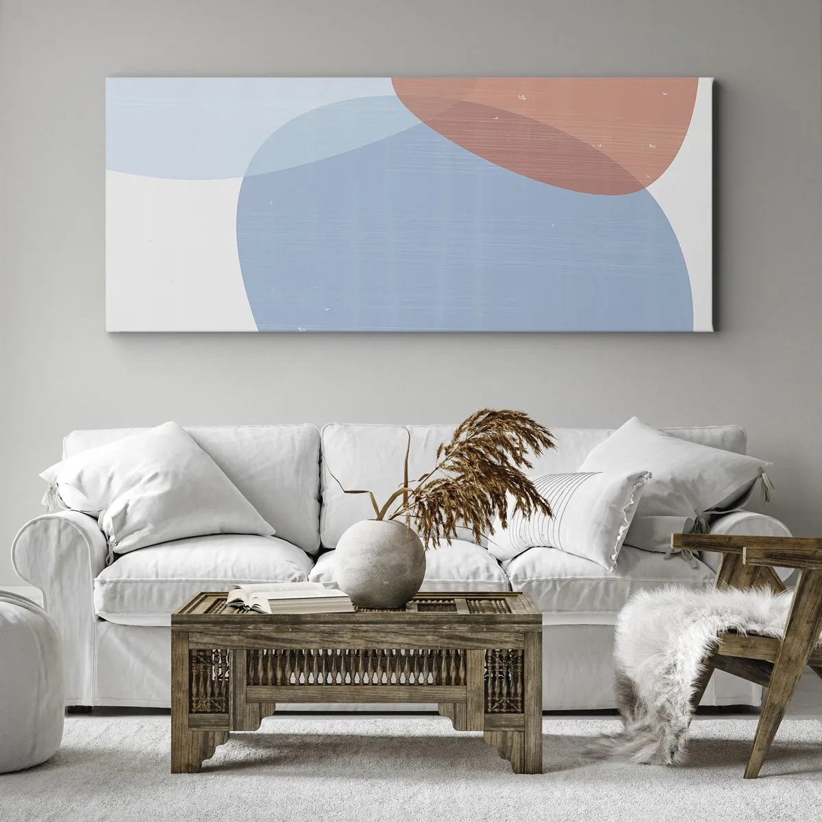 Canvastavla - Bild på duk - Pastellfärgade relationer - 100x40 cm