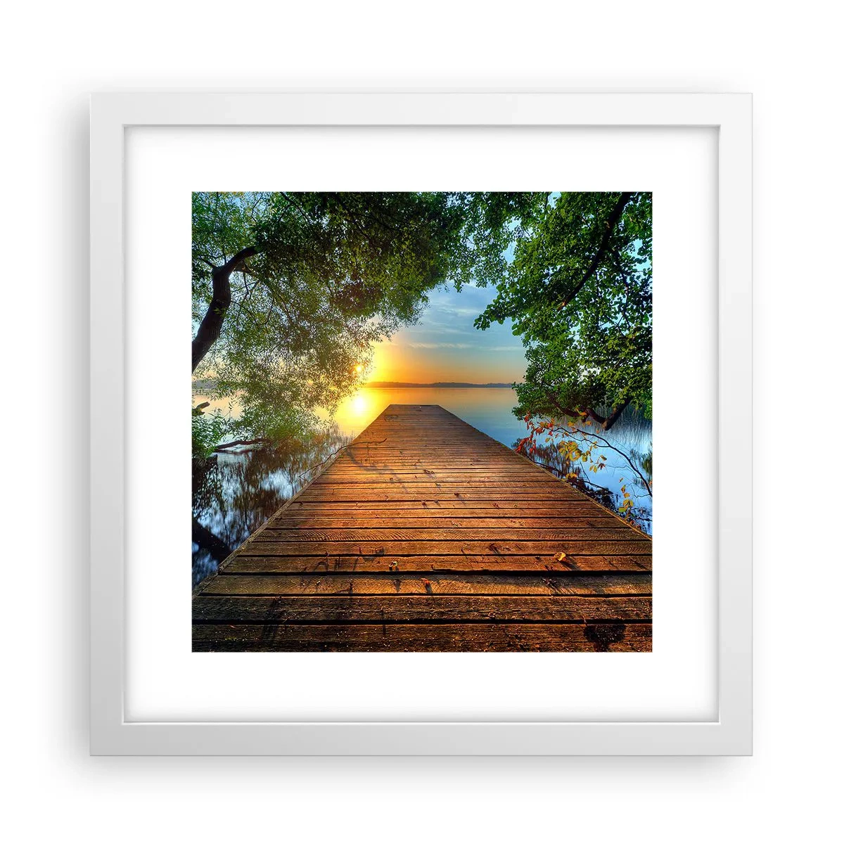 Affisch i vit ram - Sakta ner, sätt dig - 30x30 cm