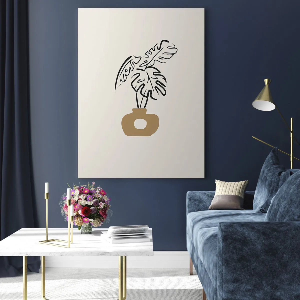 Glastavla - Bild på glas - Monstera -husdekoration - 50x70 cm