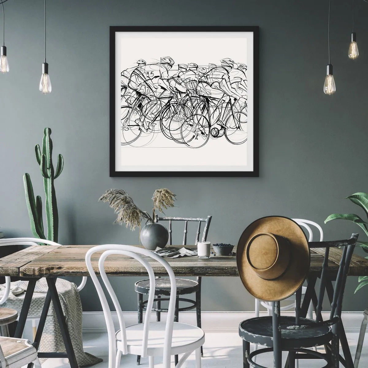Affisch i svart ram - Lagarbete - 60x60 cm