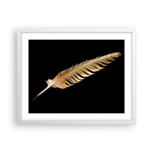 Affisch i vit ram - Fjäder... - 50x40 cm