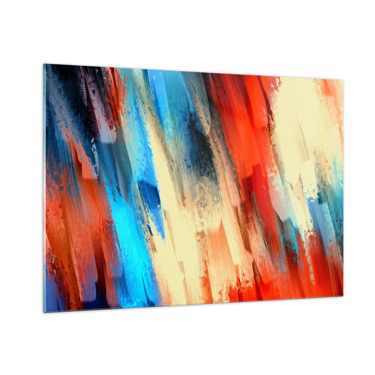 Glastavla - Bild på glas - Färgkaskad - 100x70 cm