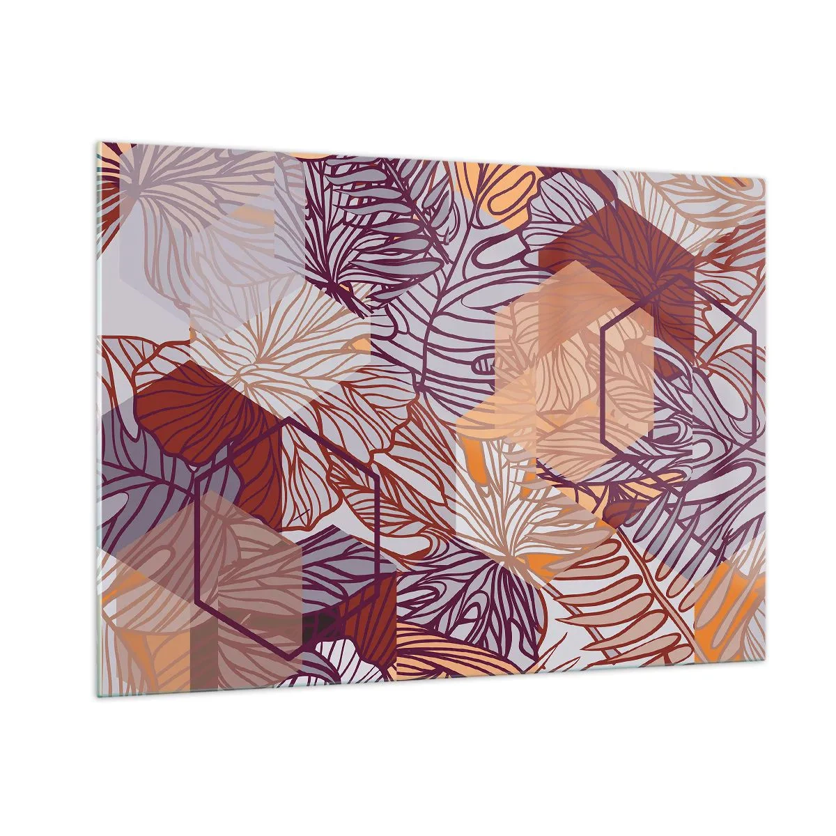 Glastavla - Bild på glas - Ett möjligt förhållande mellan geometrin och naturen - 100x70 cm