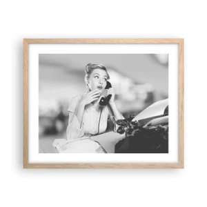 Affisch i ram av ljusek - Hallå, tillbaka till 50-talet. - 50x40 cm