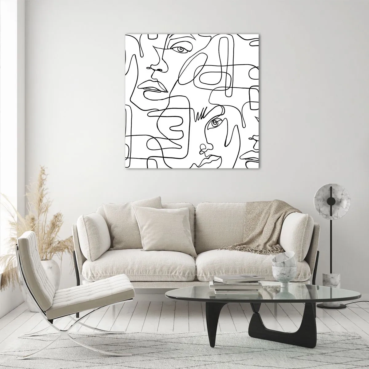 Glastavla - Bild på glas - I trassliga känslor - 60x60 cm