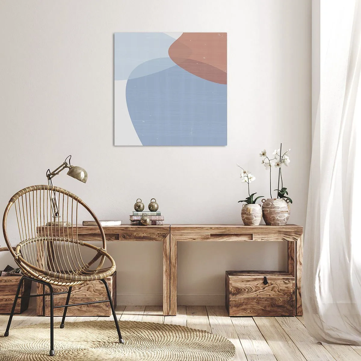 Canvastavla - Bild på duk - Pastellfärgade relationer - 50x50 cm