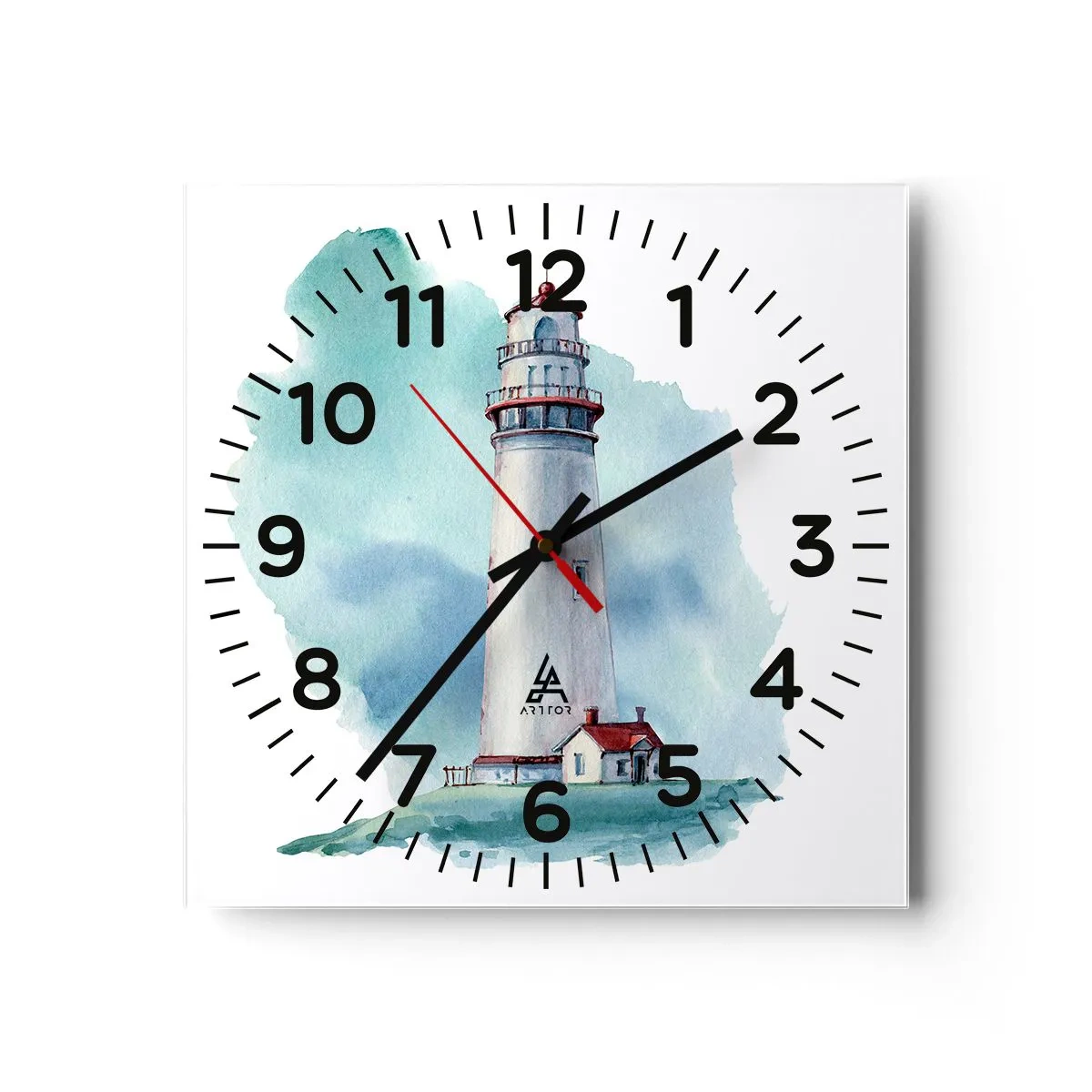 Väggklocka - Klocka på glas - Milda syster av det blåa - 40x40 cm