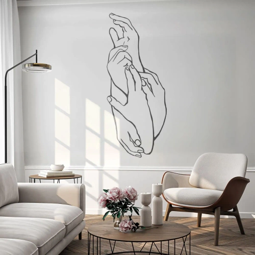 Fototapet Premium Sand - Hand i hand - Händer, Linje, Minimalism - 500x350 cm