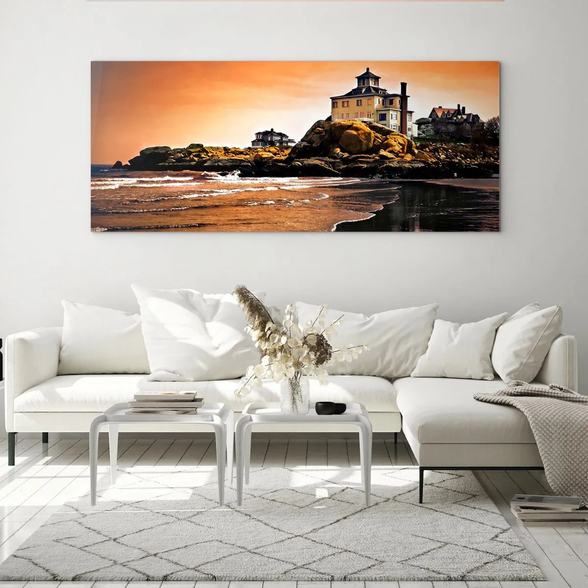 Glastavla - Bild på glas - Västkustens elegans - 100x40 cm