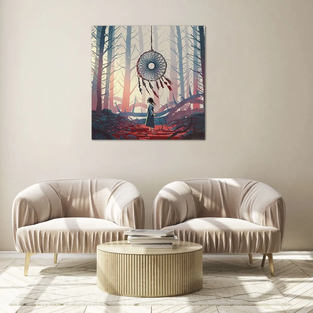 Glastavla - Bild på glas - Hemlighetsfull ritual av lyckan - 70x70 cm