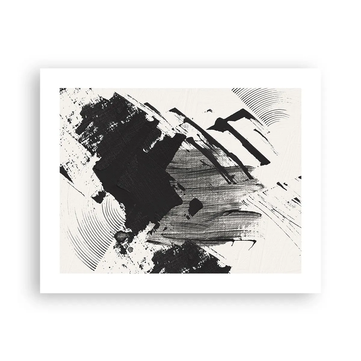 Affisch - Abstraktion - uttrycket av svart - 50x40 cm