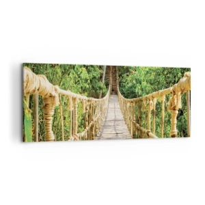 Canvastavla - Bild på duk - Upphängd i grönskan - 100x40 cm