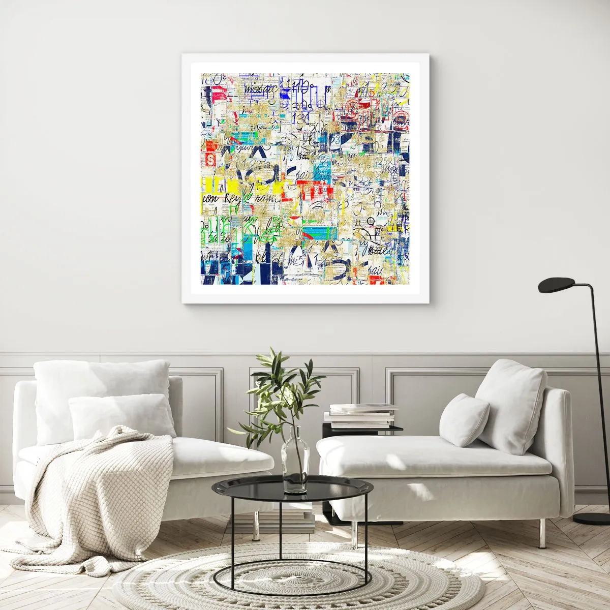 Affisch i vit ram - Helt enkelt gläder ögonen - 50x50 cm