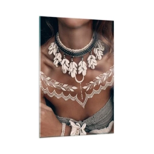 Glastavla - Bild på glas - Kvinnlighetens talismaner, ritualer - 80x120 cm