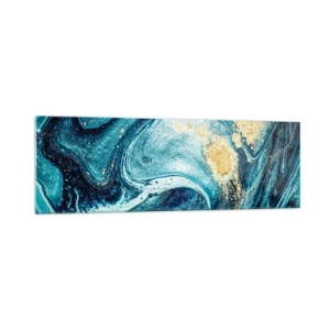 Glastavla - Bild på glas - Blå virvel - 160x50 cm