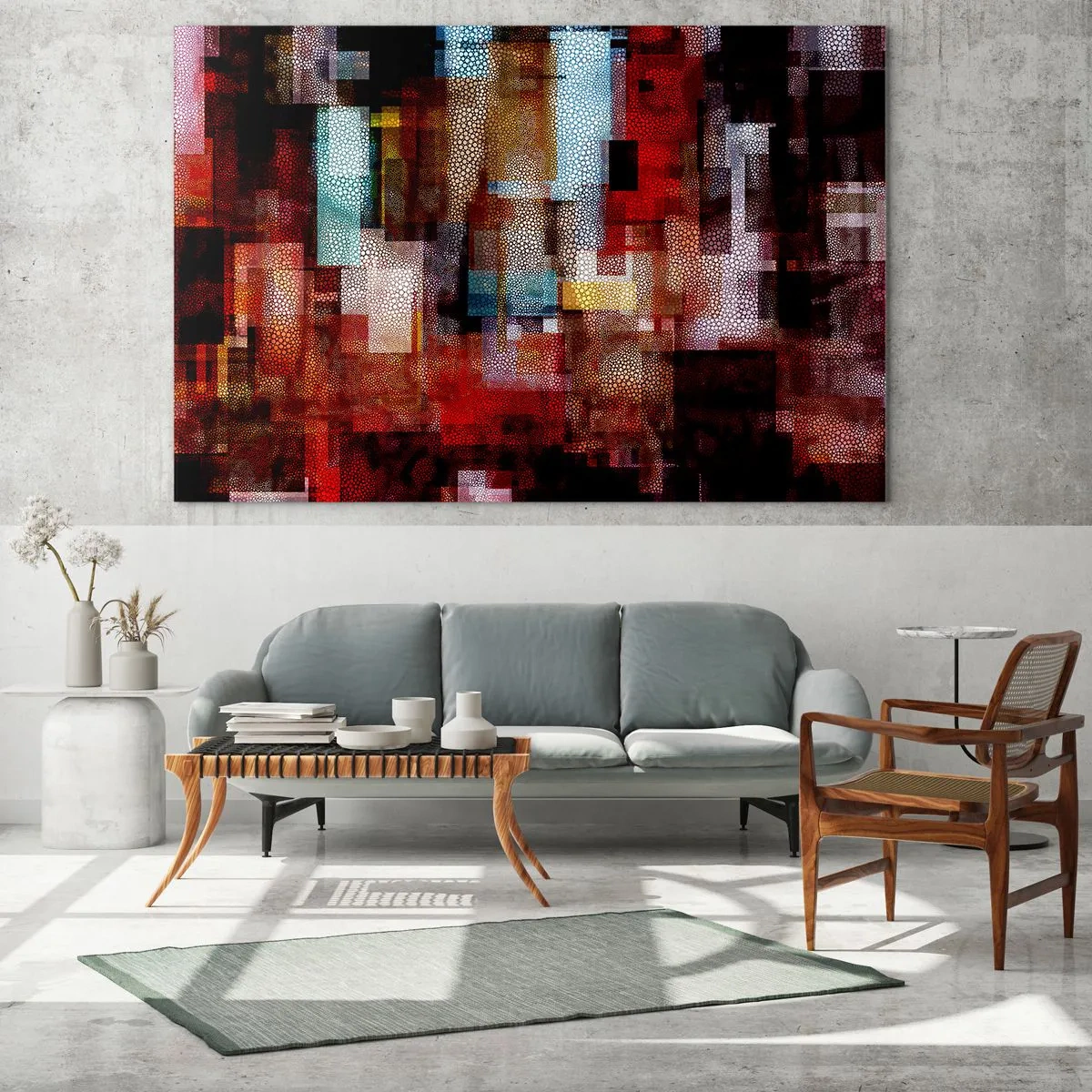 Glastavla - Bild på glas - Blandat och mixat - 120x80 cm