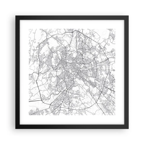 Affisch i svart ram - Romersk ring - 40x40 cm