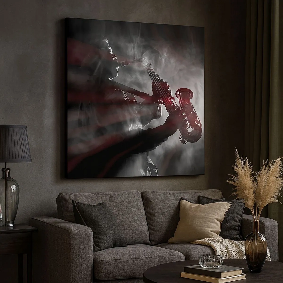 Canvastavla - Bild på duk - I jazzens ångor - 30x30 cm