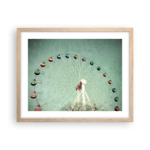 Affisch i ram av ljusek - Välkommen att ha kul - 50x40 cm