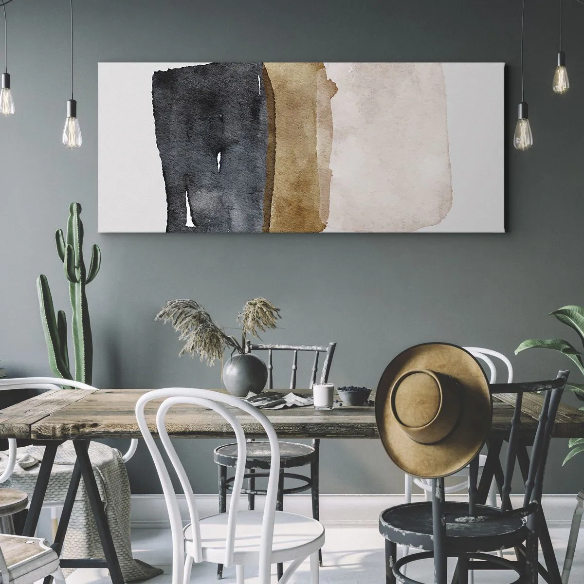 Canvastavla - Bild på duk - Komposition av jordens färger - 100x40 cm