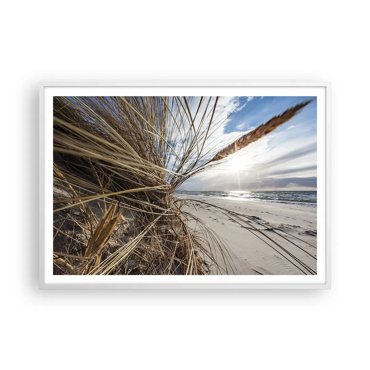 Affisch i vit ram - Elementens möte - 100x70 cm