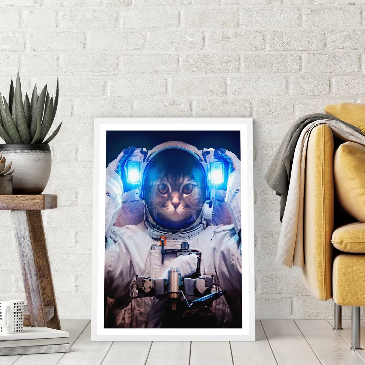 Affisch i vit ram - Houston, ni har problem - 50x70 cm