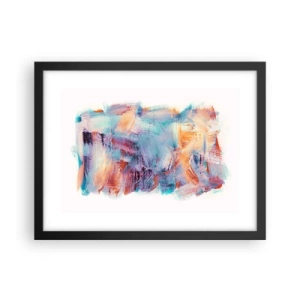 Affisch i svart ram - Färgglad röra - 40x30 cm