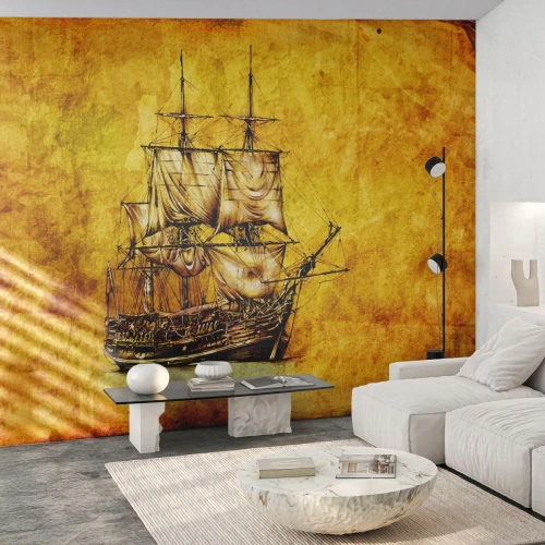 Fototapet Premium Canvas - Mot Tortuga! - Nautisk, Havsskepp, Segelbåt - 250x175 cm