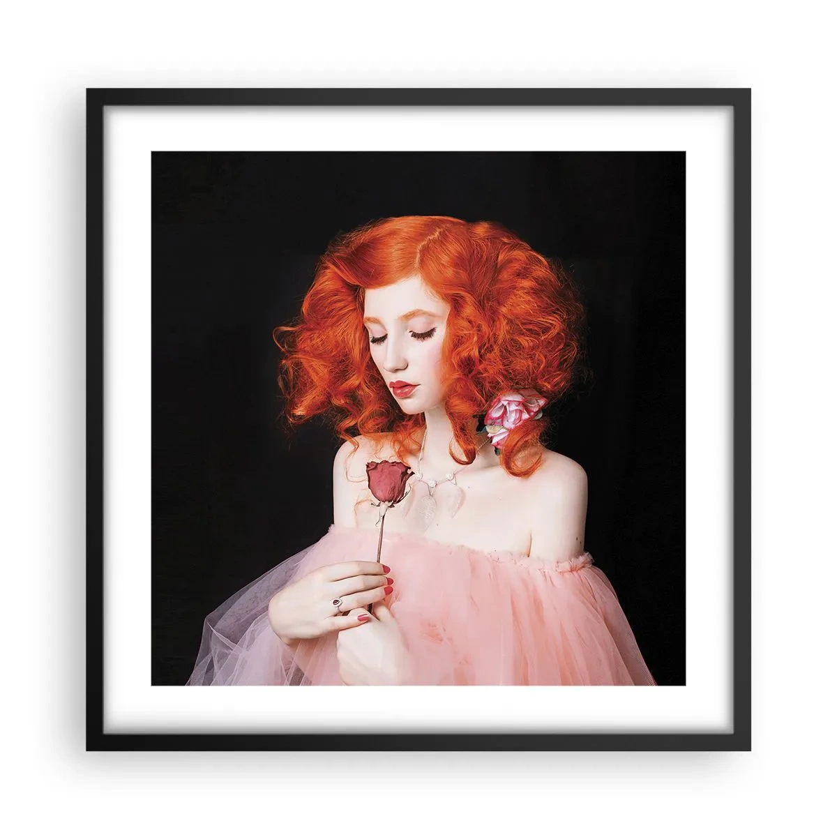 Affisch i svart ram - I Barockstil - 50x50 cm