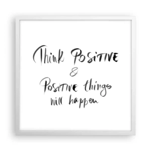 Affisch i vit ram - Hur ska man leva? - 50x50 cm