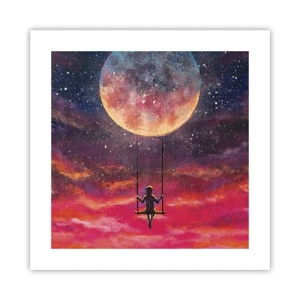 Affisch - Sväva i molnen - 40x40 cm