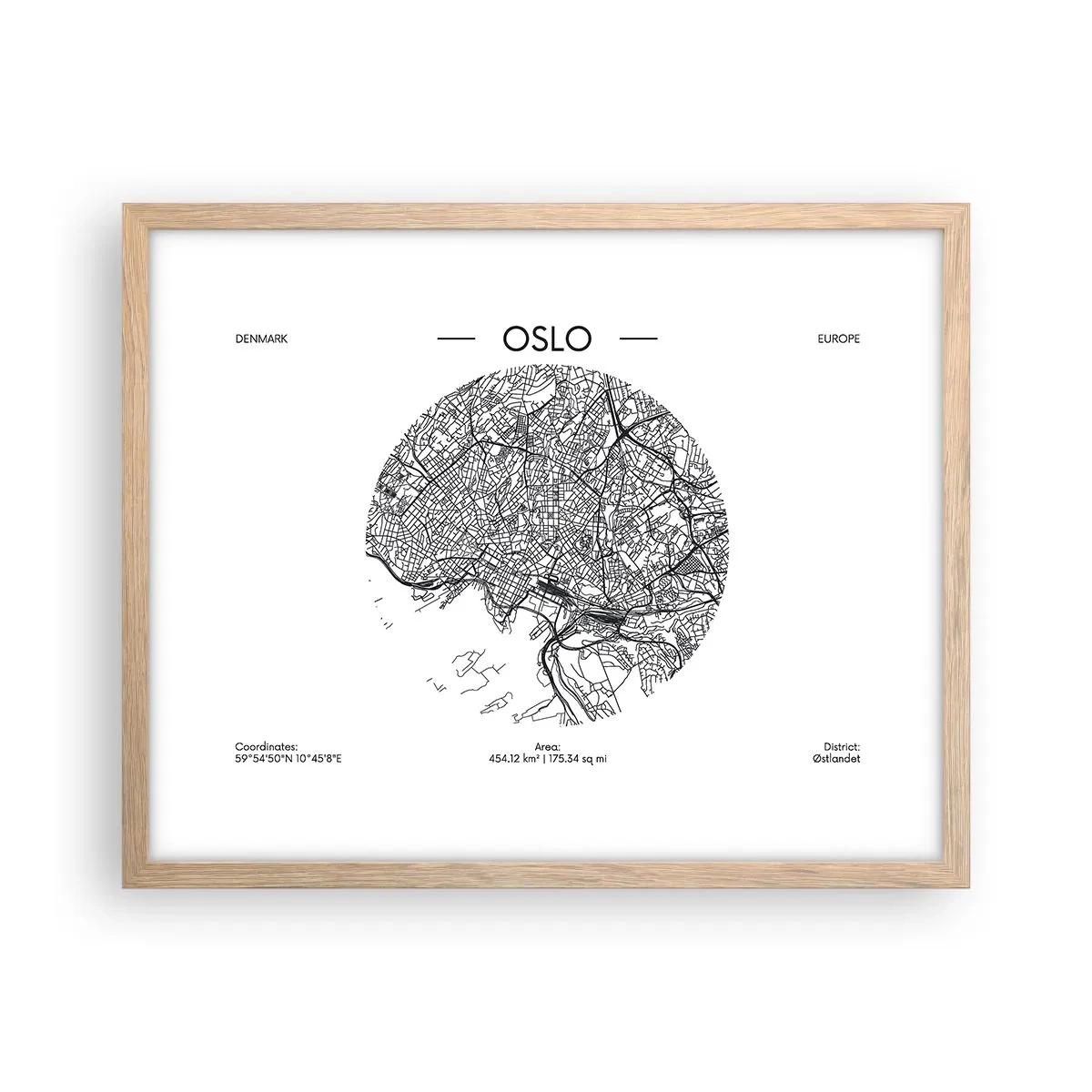 Affisch i ram av ljusek - Oslos anatomi - 50x40 cm