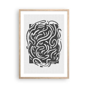 Affisch i ram av ljusek - Abstraktion: en dans av glädje - 50x70 cm