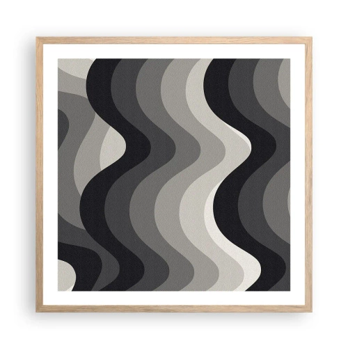 Affisch i ram av ljusek - Våg efter våg - 60x60 cm