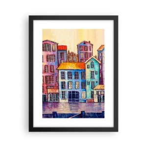 Affisch i svart ram - En sagostad  - 30x40 cm