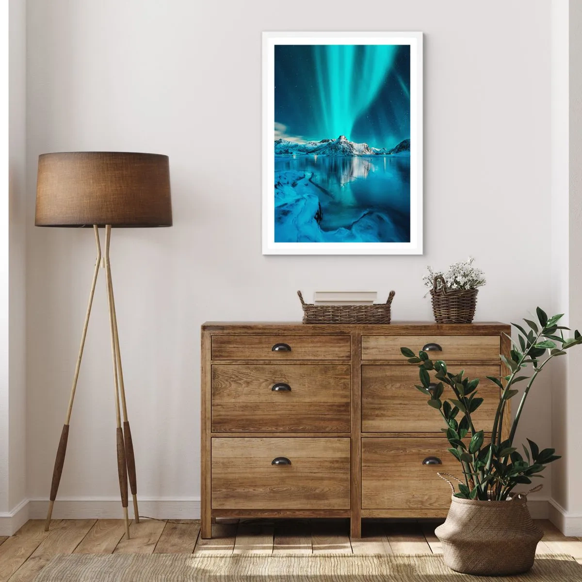 Affisch i vit ram - Ljusets natt - 70x100 cm