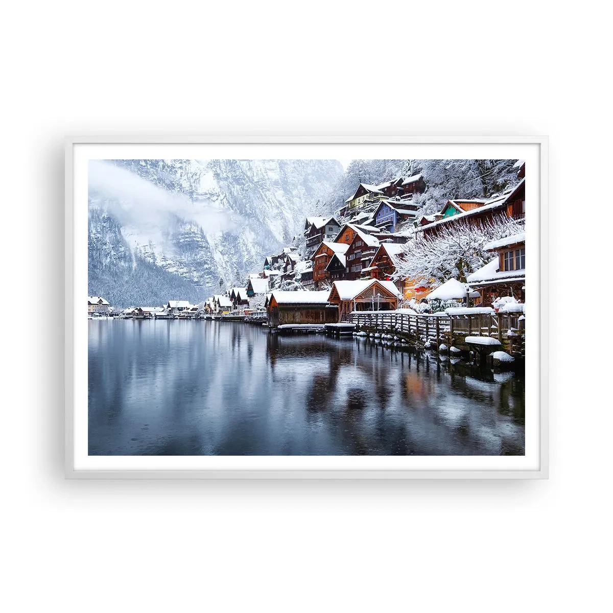 Affisch i vit ram - I vinterns dräkt - 100x70 cm