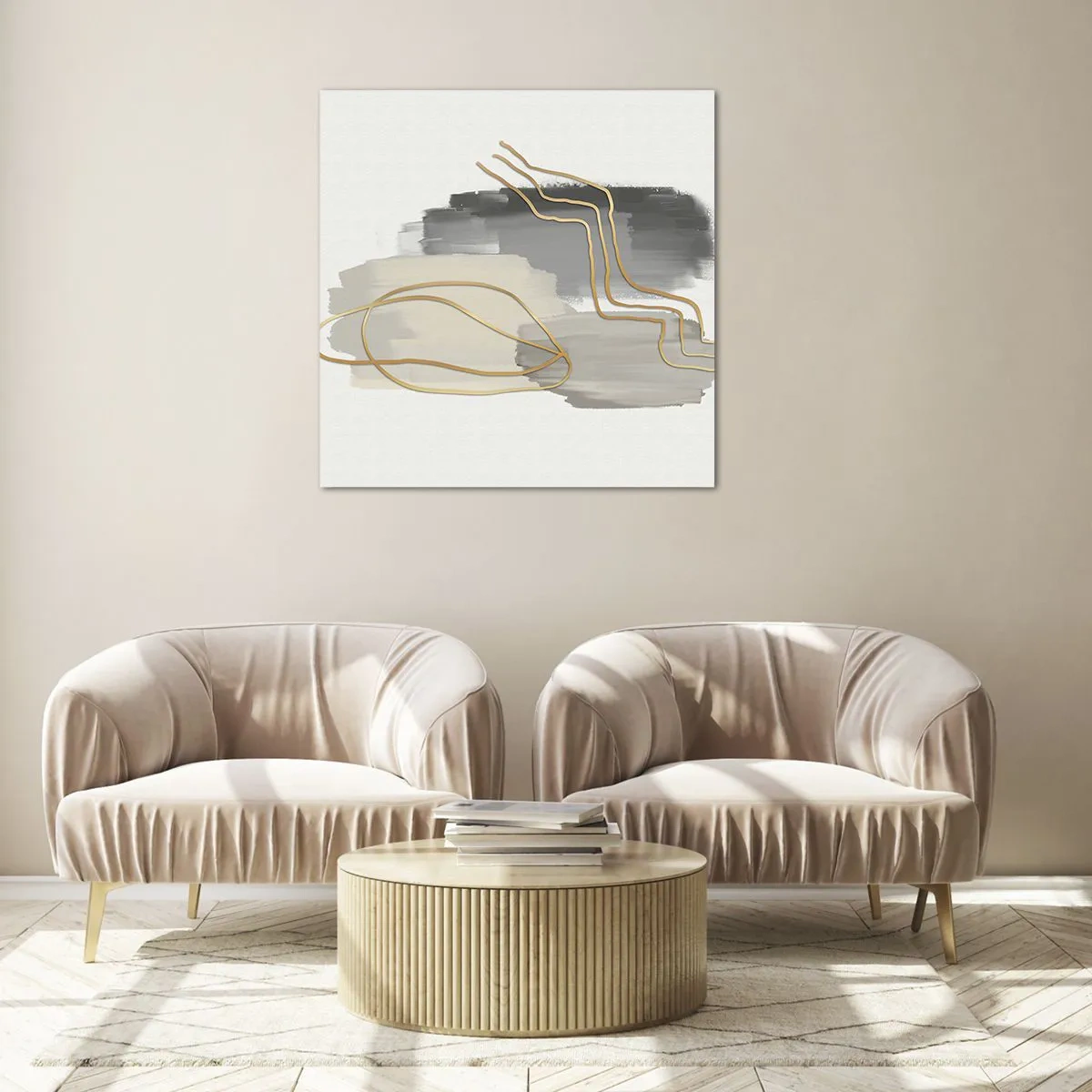 Glastavla - Bild på glas - Varaktighet och rörelse - 70x70 cm