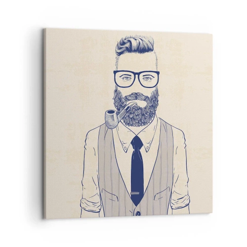 Canvastavla - Bild på duk - Glad, manlig och modemedveten - 50x50 cm